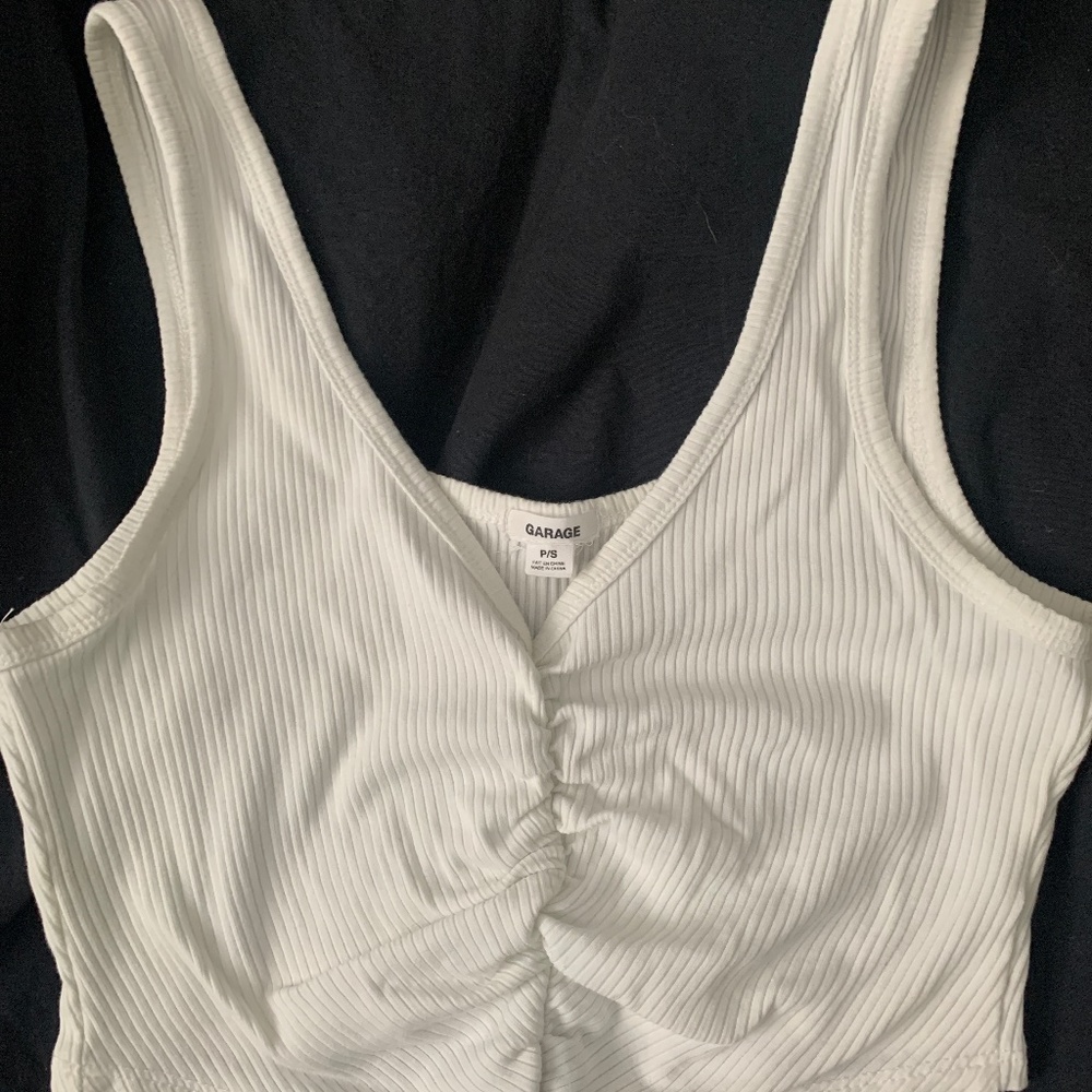 White crop tank top